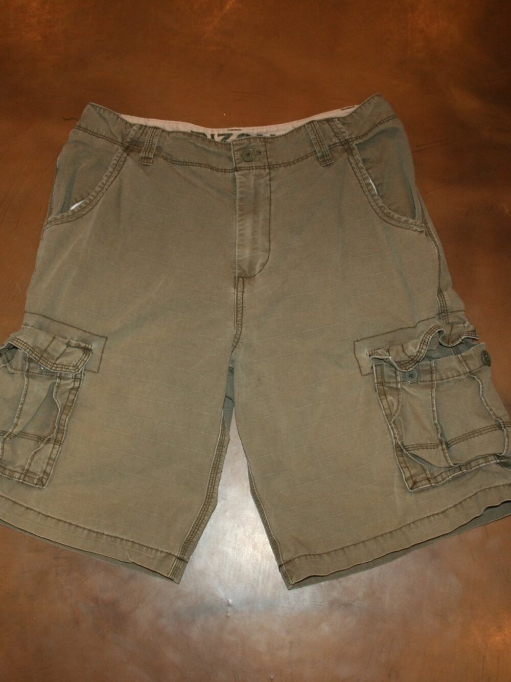 Arizona Jean Co Brown / Olive Cotton Cargo Shorts Waist 32" Mens (Size 34)